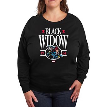 Plus Size Black Widow Collegiate French Terry Long Sleeve Tee