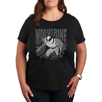 Plus Size Wolverine Monochrome Graphic Tee