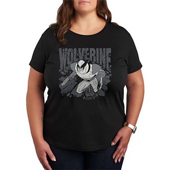 Plus Size Wolverine Monochrome Graphic Tee