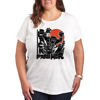 Plus Size Black Panther Linocut Graphic Tee