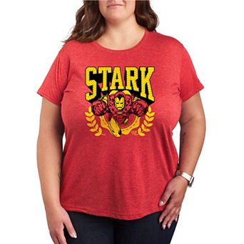 Plus Size Iron Man Stark Collegiate Graphic Tee