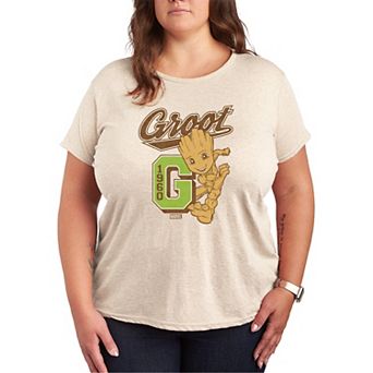Plus Size Guardians of the Galaxy Groot Collegiate Graphic Tee