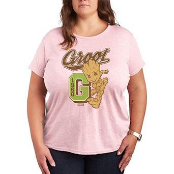 Plus Size Guardians of the Galaxy Groot Collegiate Graphic Tee