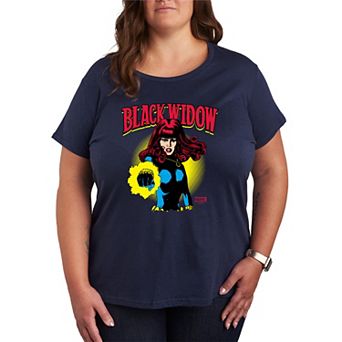 Plus Size Black Widow Comic Portrait Graphic Tee