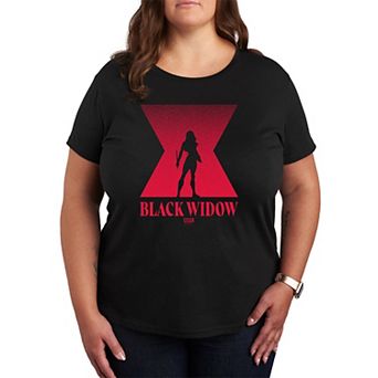 Plus Size Black Widow Silhouette Graphic Tee