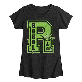 Girls 7-16 Star Wars Yoda Rebel Collegiate Tee
