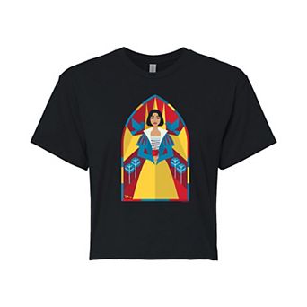 DIsney's Snow White Juniors' Stained Glass Cropped Tee
