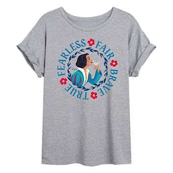 DIsney's Snow White Juniors' Fearless Fair Brave True Oversized Tee