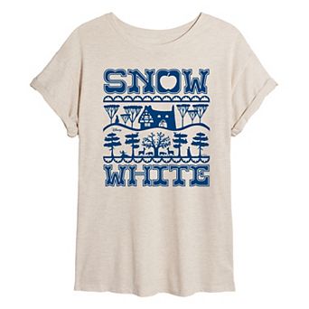 DIsney's Snow White Juniors' Patterns Oversized Tee
