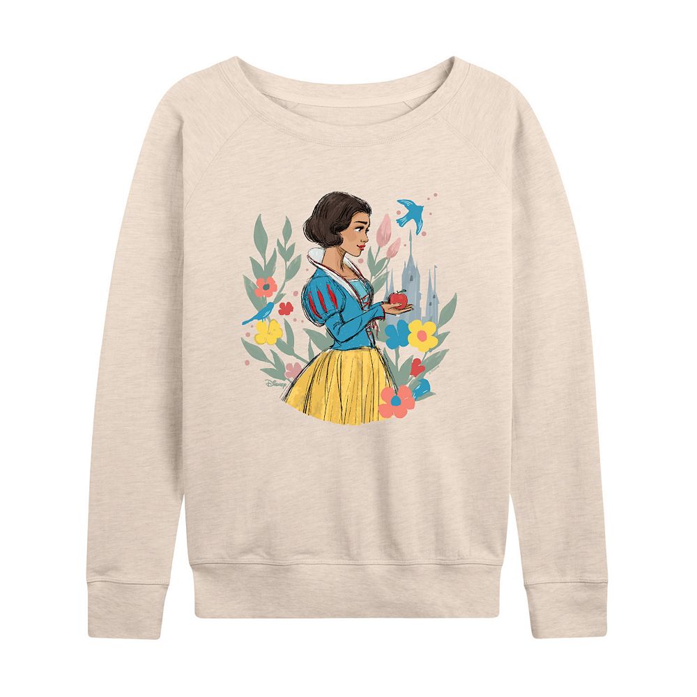 Disney's Snow White Women's Floral French Terry Long Sleeve Tee