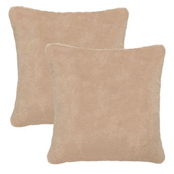 Safavieh Flayn 2-Pack Square Faux-Fur Pillows
