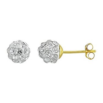 Forever Radiant 10k Gold 6 mm Crystal Fireball Stud Earrings