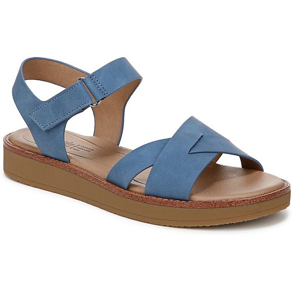 LifeStride Wren Women's Strappy Sandals - Blue Faux Leather (6.5 WIDE)