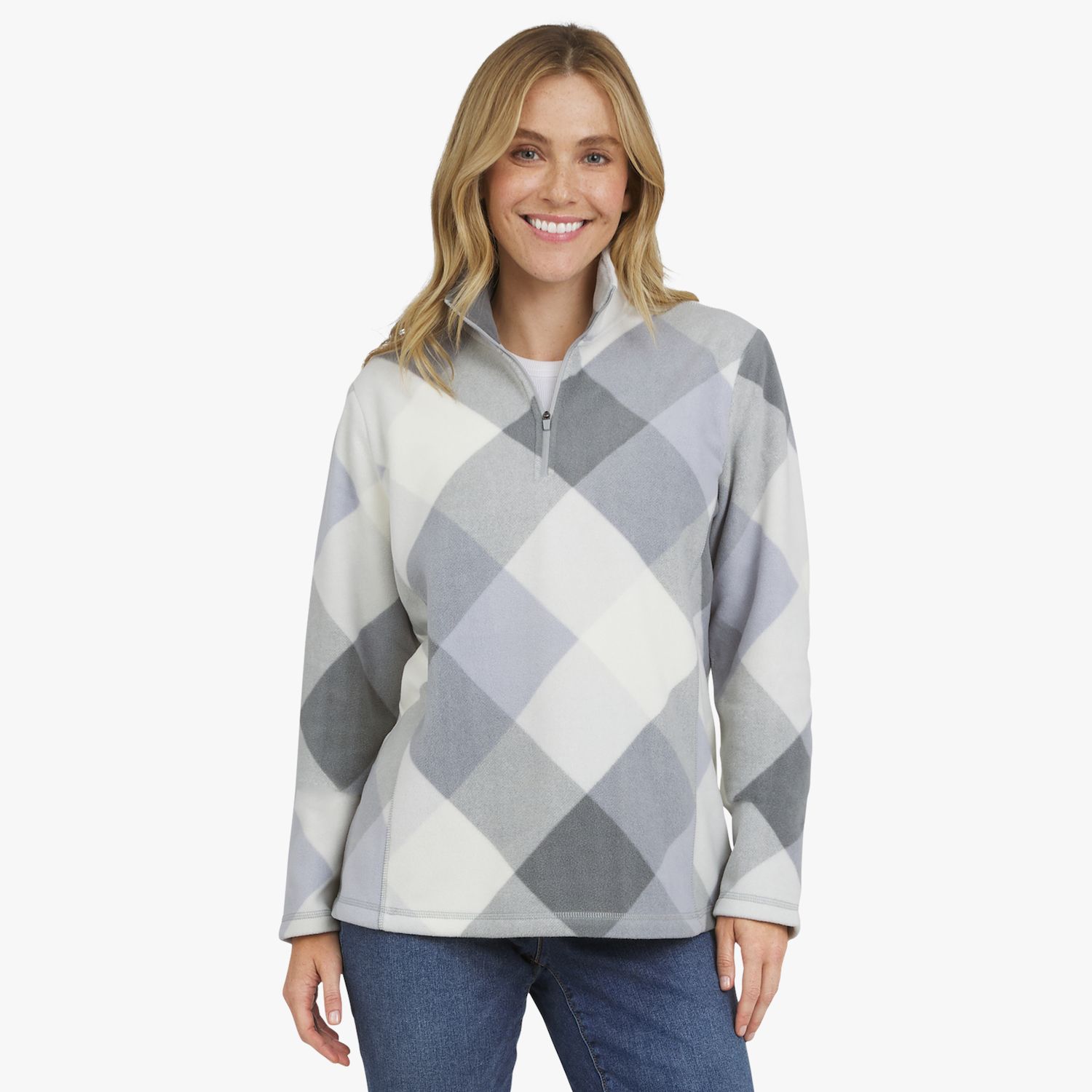 Women's Lands' End Powder Fleece Quarter Zip Pullover