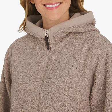 Women's Lands' End Fleece Bonded Sherpa Jacket With Hood