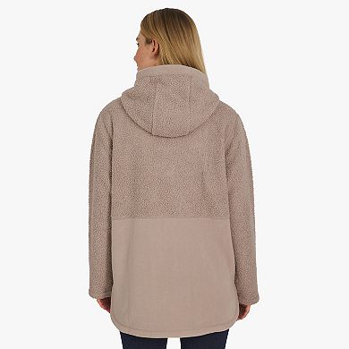 Women's Lands' End Fleece Bonded Sherpa Jacket With Hood
