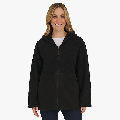 Women's Lands' End Fleece Bonded Sherpa Jacket With Hood