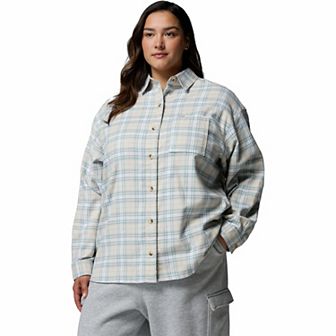 Plus Size Columbia Blue Point Creek Flannel Shirt
