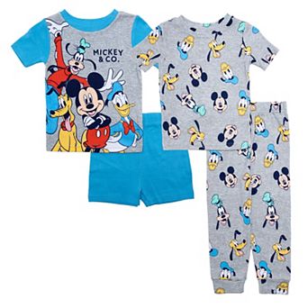 Disney's Mickey Mouse Baby 4 pc "Mickey & Co." Pajama T-Shirts, Pajama Pants and Pajama Shorts Set