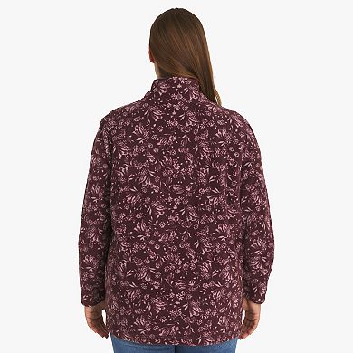 Plus Size Lands' End Powder Fleece Quarter-Zip Pullover Top