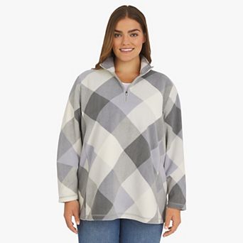 Plus Size Lands' End Powder Fleece Quarter-Zip Pullover Top