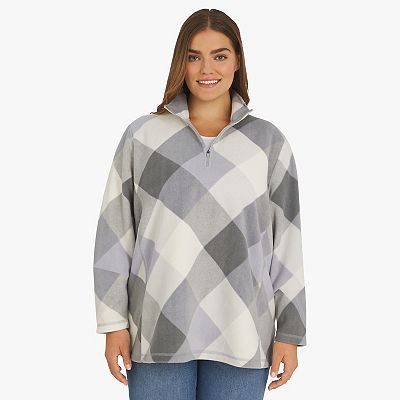 Felpa Con Zip Bulotus Donna | Tunica Blocchi Colore, Maniche Lunghe, Cappuccio, Plaid Nero/rosso, X-Large