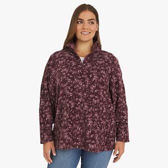 Plus Size Lands' End Powder Fleece Quarter-Zip Pullover Top