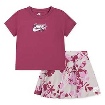 Girls 4-6x Nike Floral T-Shirt & Dri-FIT Skort 2 pc Set