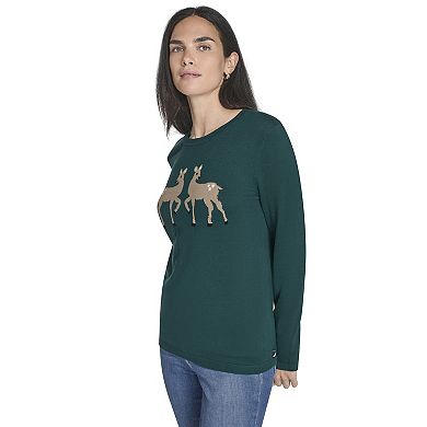 Women's Nautica Novelty Holiday Crewneck Sweater