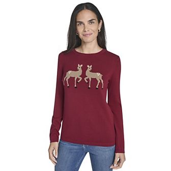 Women's Nautica Novelty Holiday Crewneck Sweater