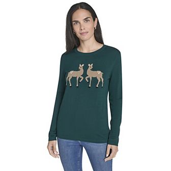 Women's Nautica Snowflake Crewneck Sweater