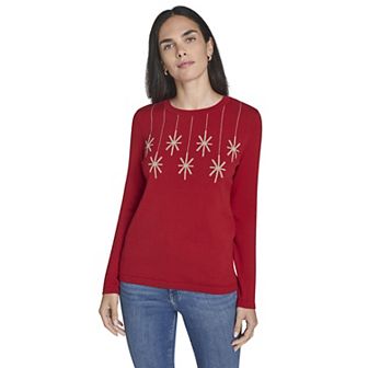 Women's Nautica Snowflake Crewneck Sweater