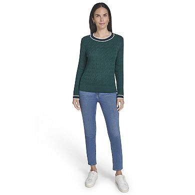 Women's Nautica Cable Knit Crewneck Sweater