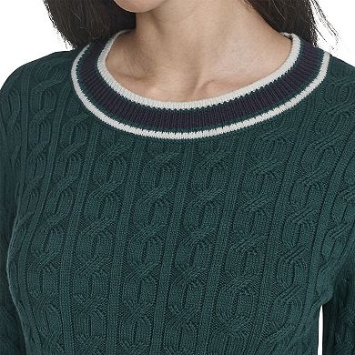 Women's Nautica Cable Knit Crewneck Sweater