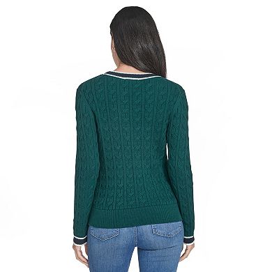 Women's Nautica Cable Knit Crewneck Sweater