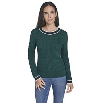 Women's Nautica Cable Knit Crewneck Sweater