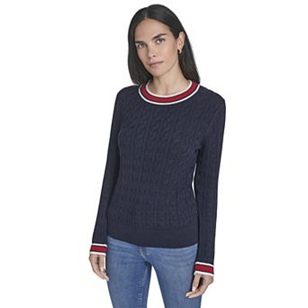 Women's Nautica Cable Knit Crewneck Sweater