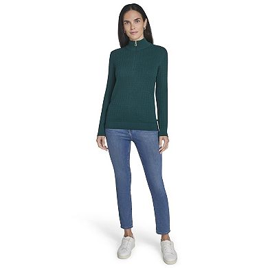 Women's Nautica Half Zip Cable Knit Sweater