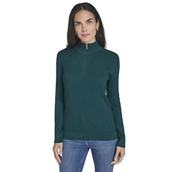 Women's Nautica Half Zip Cable Knit Sweater