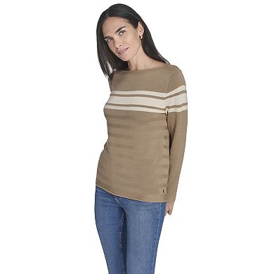 Women's Nautica Textured Boat Neck Sweater