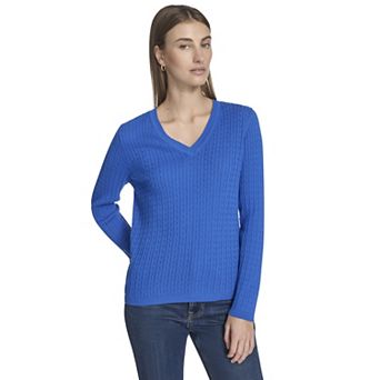 Women's Nautica V-Neck Cable Sweater