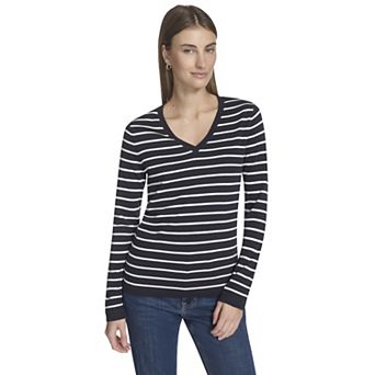 Women's Nautica V-Neck Cable Sweater