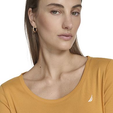 Nautica Striped Long Sleeve Scoop Neck Tee