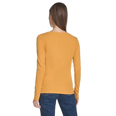 Nautica Striped Long Sleeve Scoop Neck Tee