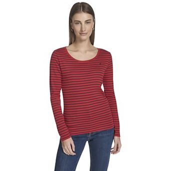 Women's Nautica Striped Long Sleeve Scoop Neck Tee