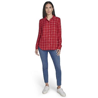 Women's Nautica Grid Roll Tab Top