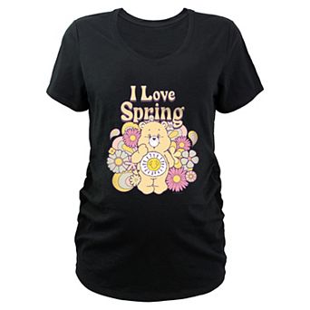 Maternity Care Bears Funshine Bear I Love Spring Graphic Tee