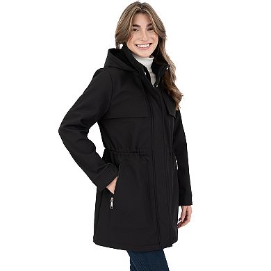 Women's Nine West Fleece-Lined Hooded Softshell Jacket