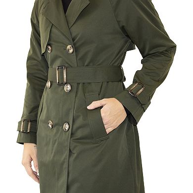 Women's Nine West Double-Breasted Belted Trench Coat