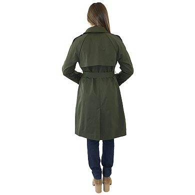 Women's Nine West Double-Breasted Belted Trench Coat